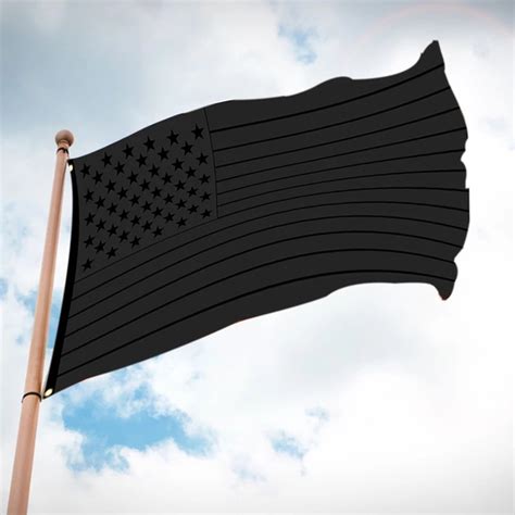 3x5 Feet Embroidered All Black American Flag American Flag Fade