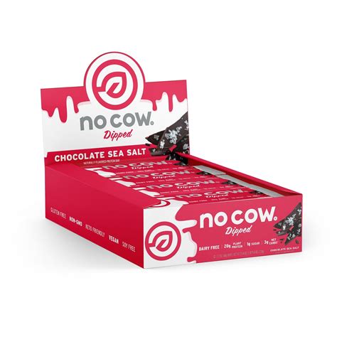 No Cow Dipped Protein Bars Chocolate Sea Salt Box Of 12