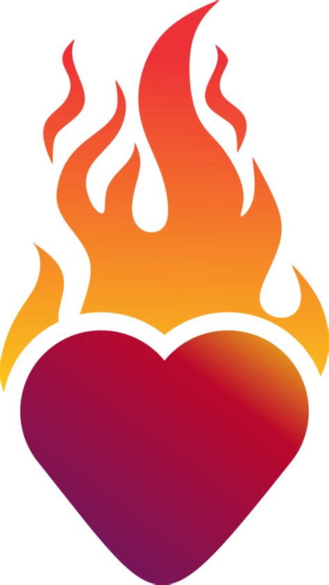 Flaming Heart Icon 18867185 Png