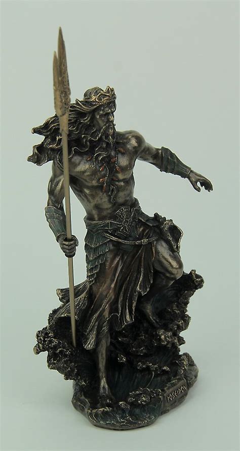 Græske Gud Poseidon stående Over bryder bølger Statue Fruugo DK