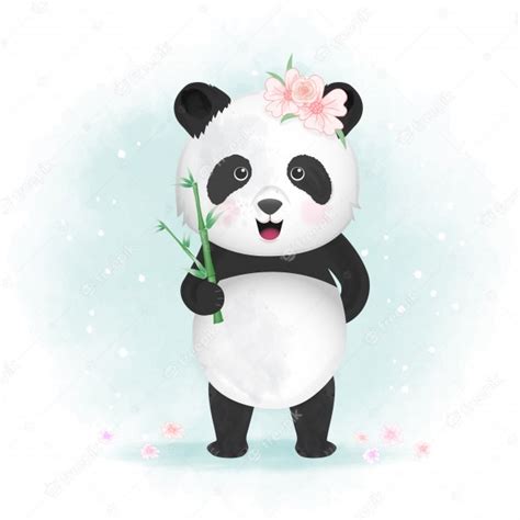 Ilustração De Panda Bonito Vetor Premium