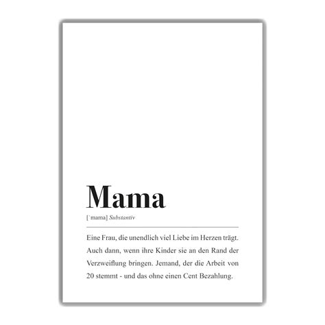 Mama Definition Din A4 Poster Amazonde Handmade