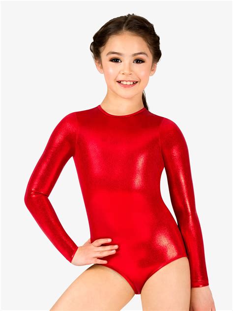 Doublep Girls Metallic Long Sleeve Leotard Walmart Com Walmart Com