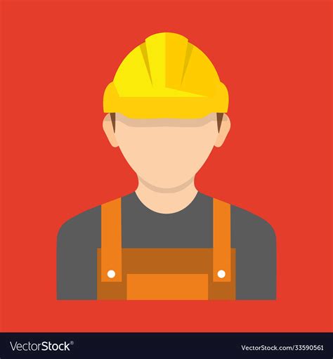 Construction Worker Builder Icon Isolated Vector Image