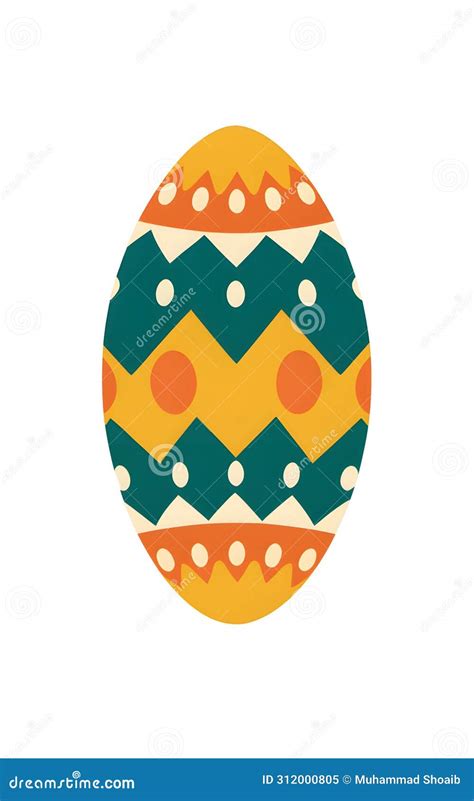 Flat Design Easter Egg Set Against Clean White Background Stock