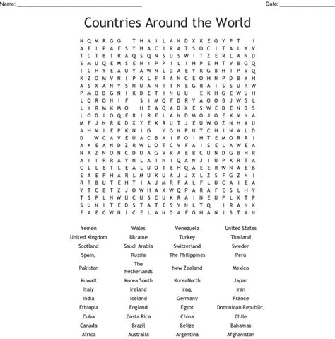 World Geography Word Search Wordmint Word Search Printable