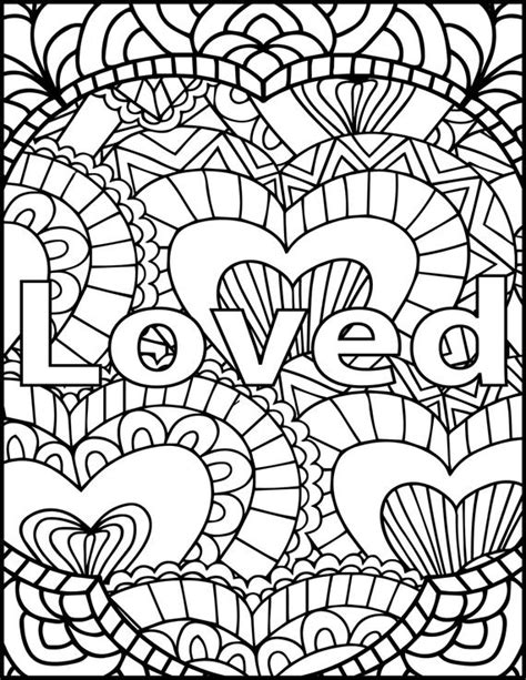 This collection includes color by number pages, mandalas, hidden picture activity pages and more! I Am Loved Adult Coloring Page Inspiring Message Coloring ...