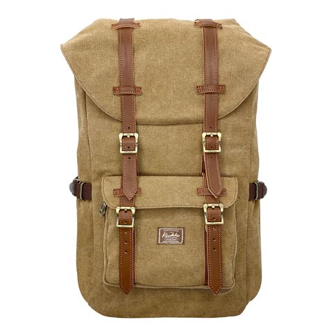 Kaukko School Travel Backpack For University Flexible With Laptop For 15 22l Canvas Brown