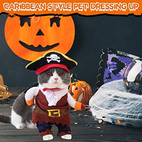 Funny Cat Pirate Costumes Caribbean Style Pet Dressing Up Cosplay