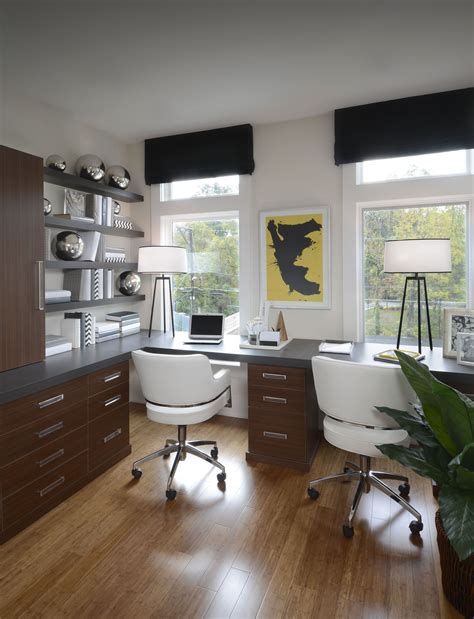 Contemporary study/home office in a EYA townhome (Little Falls Place