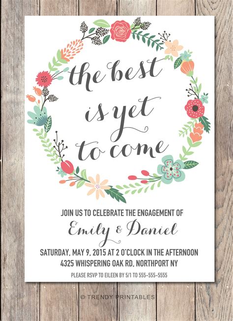 Engagement Party Invitation Template Printable Printable Templates