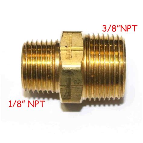 Factory Direct 3 8 X 1 8 NPT Male Brass Pipe Hex Nipple Reducer