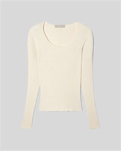 The Ribbed Scoop Neck Sweater Beige Everlane