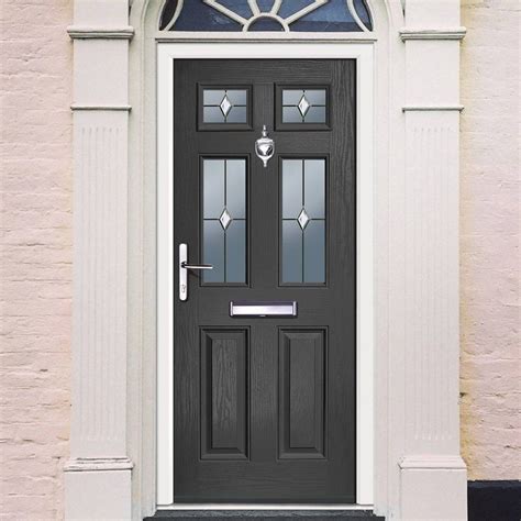 External Composite Door Carlton Four Prism Shown In Anthracite Grey