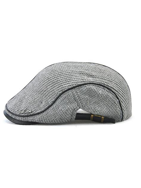 Mens Newsboy Duckbill Ivy Flat Cap Scally Warm Knitted Hat Grey