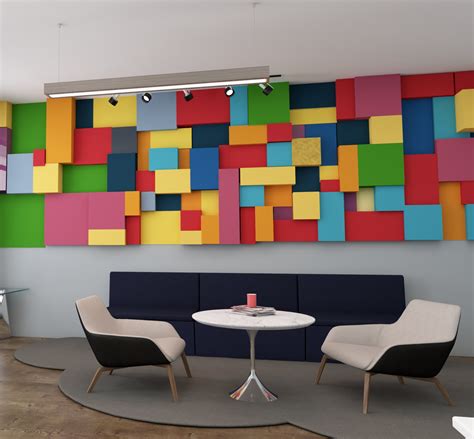 Colorful 3d Blocks On Office Wall Design Idea