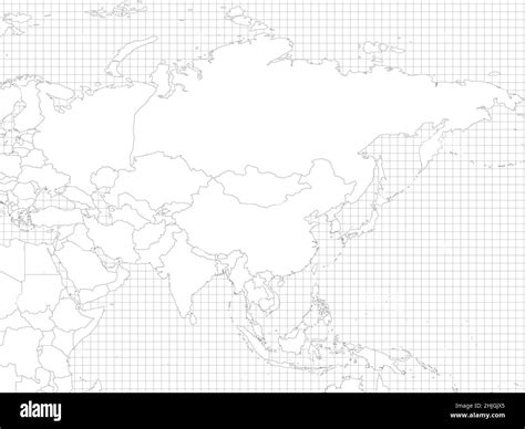 Asia Esquema Simple Mapa En Blanco Imagen Vector De Stock Alamy