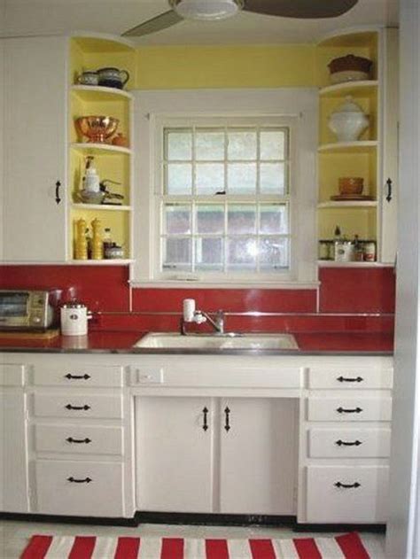 42 Yellow Accent Kitchens Ideas Retro Kitchen Red Kitchen Trendy