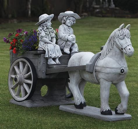 Statues And Sculptures Online Large Garden Ornaments Horse And Cart Stone