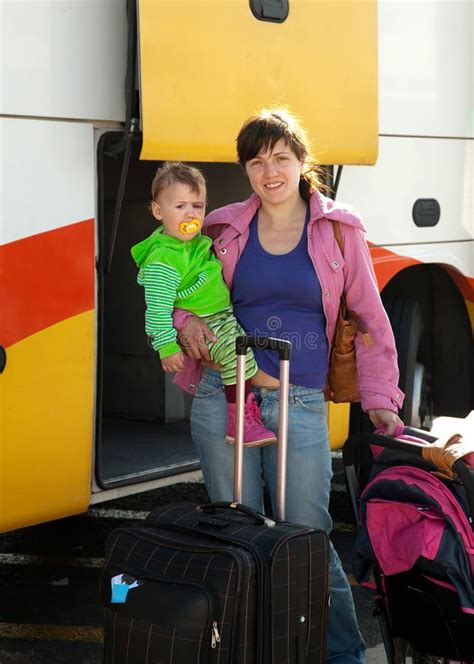 Mother And Child Traveling On Bus Stock Image Image Of Mother Infant
