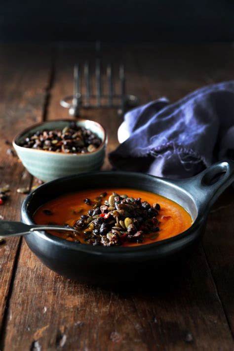Now, spoon generous portions of vegetables and broth over the beans and. Carrot, Pumpkin and Turmeric Soup with Spicy Black Bean ...