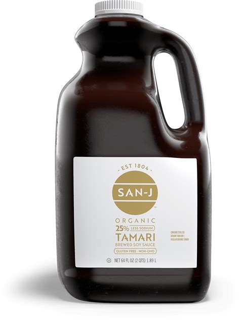 Organic Tamari Soy Sauce 25 Less Sodium 64oz San J