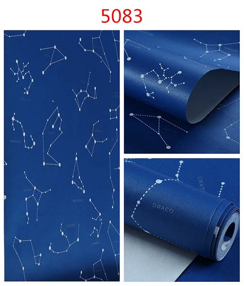 Dark Blue 3d Constellation Wallpaper Bedroom Living Room Childrens