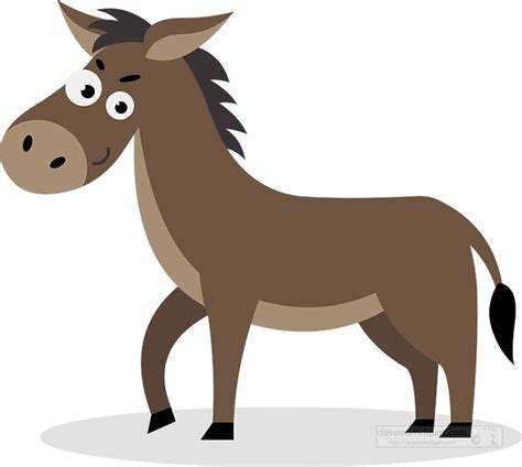 Donkey Clipart Cartoon Donkey With A Surprised Look On Its Face