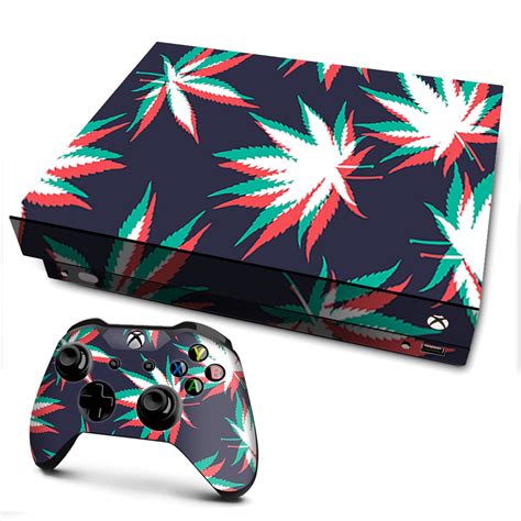 Skins Decal Vinyl Wrap For Xbox One X Console Decal Stickers Skins Cover 3d Holographic Weed