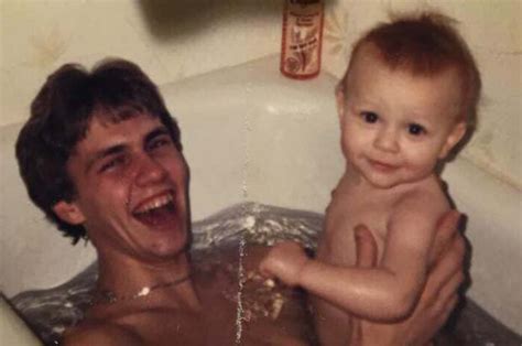 Father And Son Recreate Baby Bath Picture And Facebook Is HORRIFIED