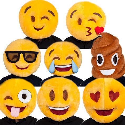 Adult Plush Emoji Movie Film Emoticon Mascot Full Head Fancy Dress