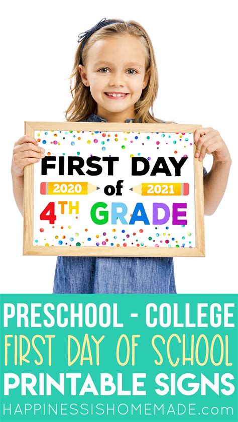 It is full and complete game. Free Printable First Day of School Signs 2020 - Happiness ...