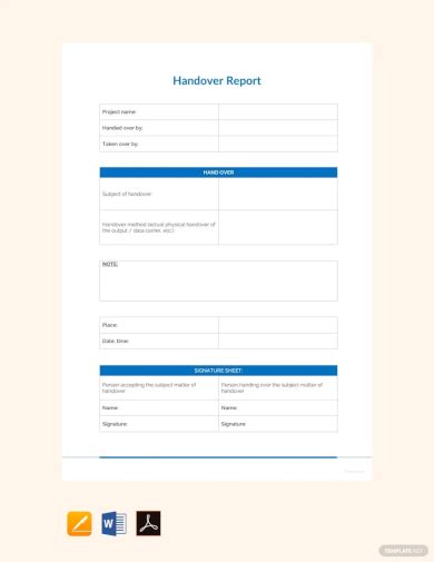 Handover Report 29 Examples Format Pdf Examples