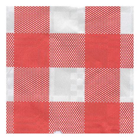 Tafelkleed geblokt rood/wit 140x140cm aantal. Damastpapier 1,2x50 meter Brabants Bont - Papieren Tafelkleden -Horecavoordeel