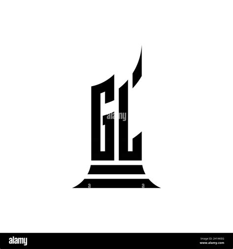 Gl Monogram Logotipo Carta Con Forma De Edificio Diseño De Estilo