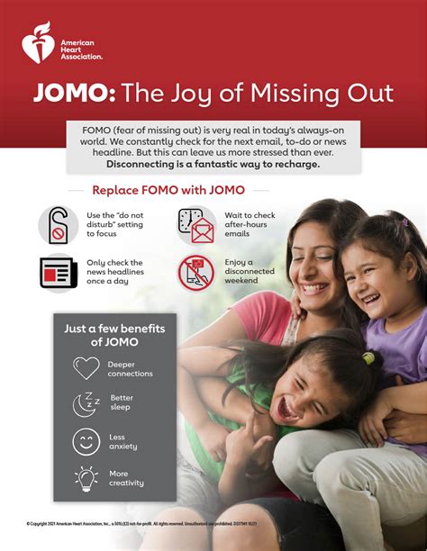 Jomo The Joy Of Missing Out Infographic American Heart Association
