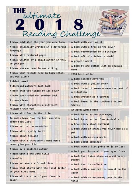 The Ultimate 2018 Book Reading Challenge This Looks Like Fun Cant