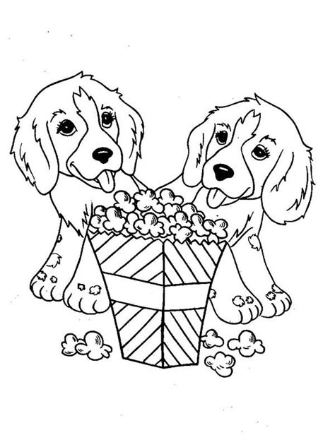 Find dog breeds with a particular coat color or pattern. Two Little Dog Eating Popcorn Coloring Page : Color Luna