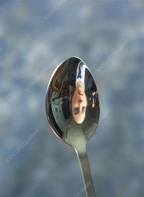 Inverted Reflection In A Spoon Stock Image A2100021 Science