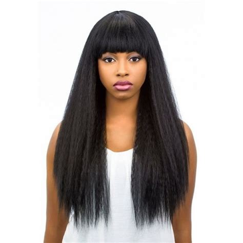 How to make a full cap wig with bangs ~ video. Italian yaki human hair machine made wig no lace with ...