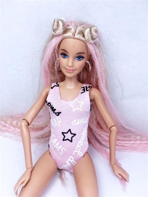 Pink Jersey Swimsuit For Barbie For Vacation Beachwear Etsy