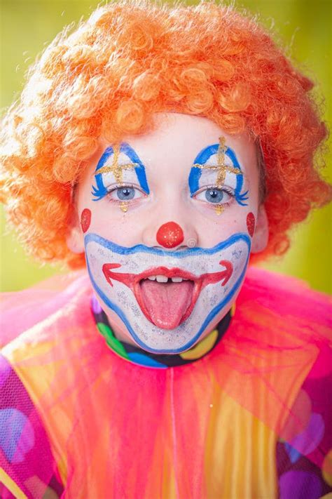 Clown Girl Stock Image Image Of Nose Blue Hair Maskarade 1325865