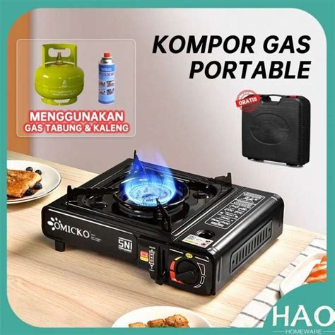 Jual Kompor Gas Portable 2 In 1 / Kompor Portable / Tungku Gas Omicko
