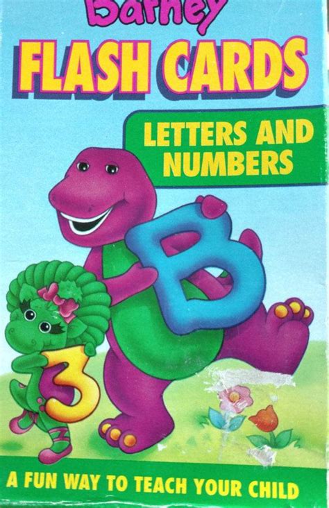 1993 Barney The Dinosaur Letter And Number Flash Cards By Milton Barney