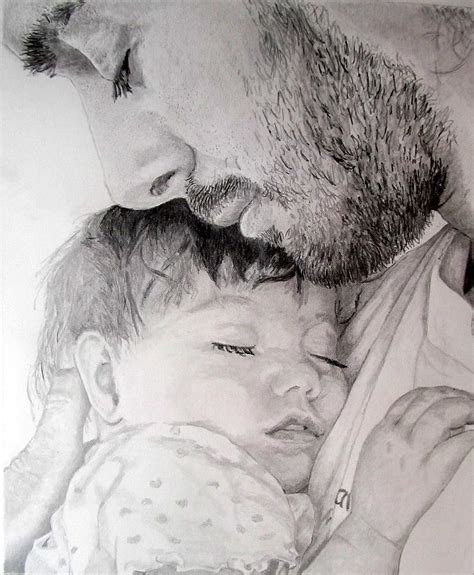 Father And Daughter Drawing At