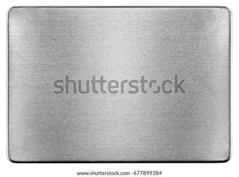 Brushed Metal Texture Silver Metal Plate Stock Photo 677899384