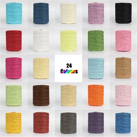280 Meter Colorful Threads Natural Raffia Straw Yarn For Summer Hand