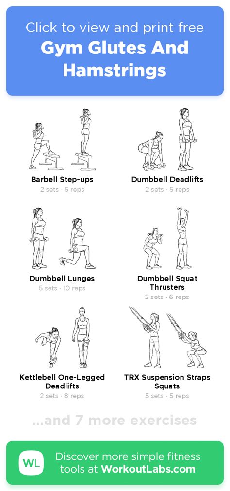 Free Workout Gym Glutes And Hamstrings 13 Min Back Legs Shoulders