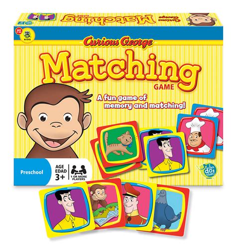 It's the famous memory® game, know as concentration card game or matching game, where you need to match pairs by turn over 2 cards at a time. Curious George® Matching Game, Ravensburger | Puzzle Warehouse