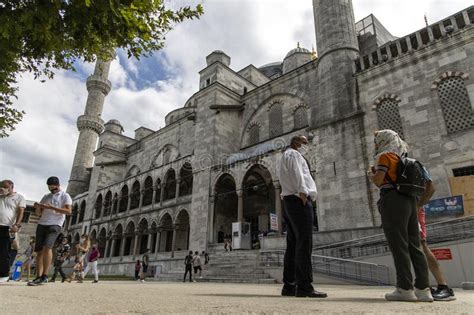 Historical Istanbul Sultanahmet Mosque People Who Come To Worship And